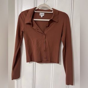 Aritzia Brown Button Down Shirt